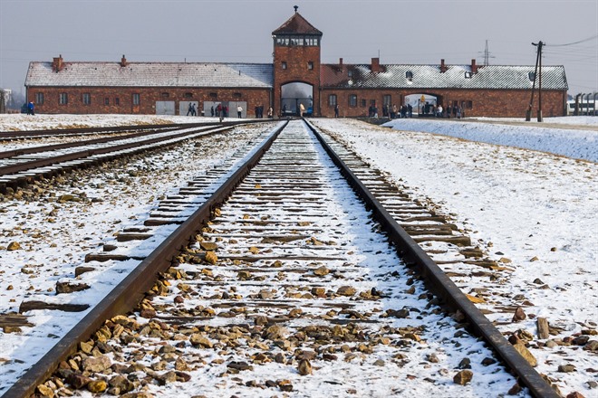 Railway tracks at Auschwitz-Birkenau