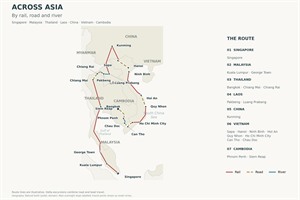 Across Asia by Rail, Road and River Route Map