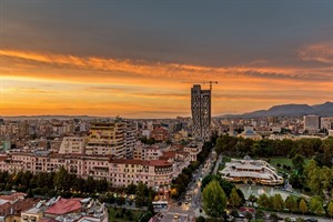 Tirana at sunset