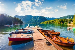 Boats on Lake Bohinj