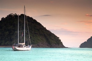 Mergui Archipelago - yacht at anchor