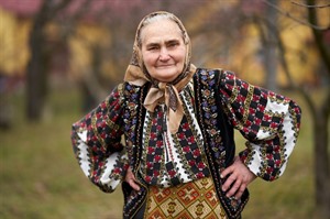 Lady in traditional dress Romania