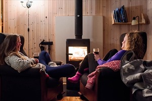 Relaxing at Juva Cabin