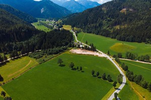 Aerial view of Jezersko valley