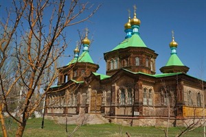 The Russian Orthodox Holy Trinity Cathedral in Karakol
