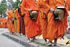 Alms procession in Luang Prabang