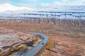 Winter roads in the Faroe Islands