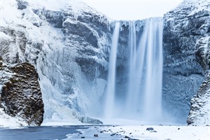 Skogafoss waterfall in Winter - Iceland