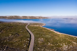 Aerial view of the hardangervidda Mountain Plateau