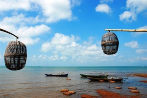 Traditional crab baskets in Kep, Cambodia