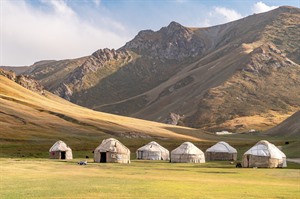 The view of yurts nomad village