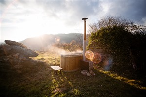 Wood fired hot tub