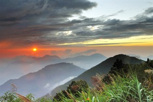 Alishan mountain sunset