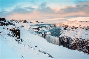 Gullfoss Waterfall in winter