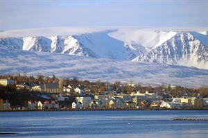 Akureyri in winter, Iceland