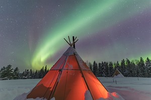 Traditional Lavvu Tent at Sapmi Nature Camp