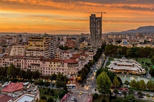 Tirana at sunset
