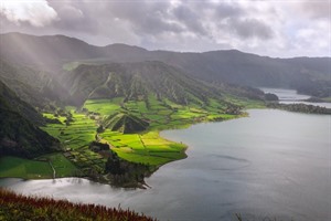 Crater lakes at volcanic massif of Sete Cidades